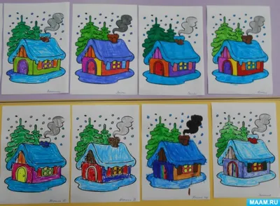 Рисование в старшей группе «Сказочные домики»: поэтапный конспект занятия,  в том числе домик трех поросят