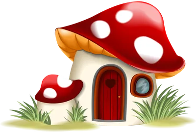 Набор сказочных домиков с домиком-грибом. | Премиум Фото