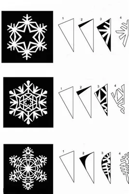 Как вырезать снежинки из бумаги? Поэтапные схемы снежинок | Снежинки,  Поделки, Бумага