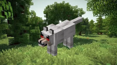 Собака в Minecraft» — создано в Шедевруме