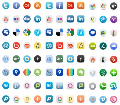 Значки и иконки социальных сетей - Значки. Иконки. Пиктограммы