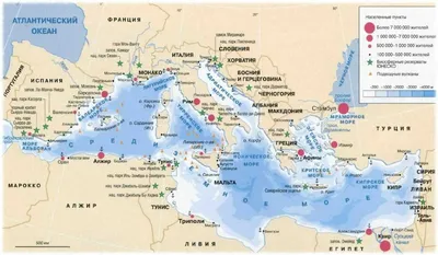 Страны Средиземного моря. Бланковая карта - Континенты и части света -  Бесплатные векторные карты | Каталог векторных карт