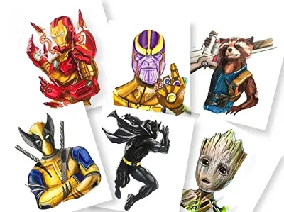 Набор супергероев MARVEL из 5шт Человек Паук, Халк, Танос, Железный  Человек, Капитан Америка - купить с доставкой по выгодным ценам в  интернет-магазине OZON (1279503918)