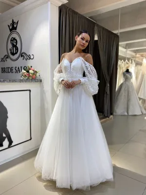 Свадебное платье с пышной юбкой и рукавами Armonia Estel — купить в Москве  - Свадебный ТЦ Вега