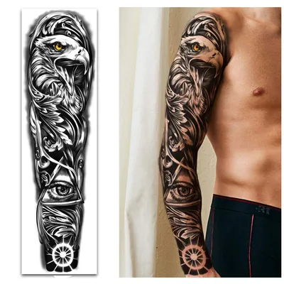 Временные татуировки на всю руку 8 листов и водонепроницаемые татуировки на  плече на половину руки 8 листов (ID#1623376499), цена: 1257.12 ₴, купить на  Prom.ua