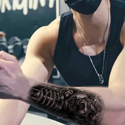 Временные тату-наклейки на руку робота для мужчин, художественные татуировки  на руку, водонепроницаемые наклейки на искусственные татуировки для  механика s | AliExpress