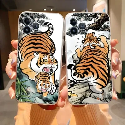 Чехол для телефона с мультяшным изображением толстых тигров, хит продаж  2023, прозрачный для Iphone 13Pro 11 12 14 Pro Max Mini 6 6s 7 8 Plus X XR  XS SE2020, чехол | AliExpress
