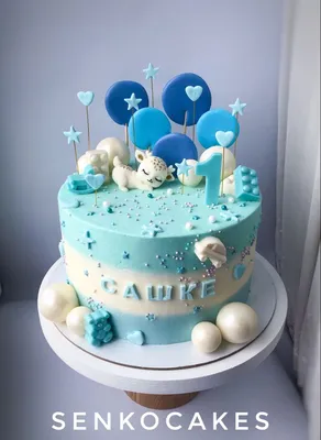 Торт для мальчика, торт на 1 год | Торт с леденцами, Торт на день рождения,  Торт для ребёнка