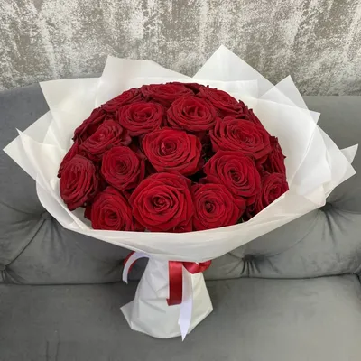 25 красных роз 60 см | купить недорого | доставка по Москве и области