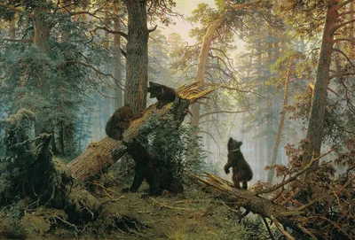 Копия картины Ивана Шишкина \"Утро в сосновом лесу, 1889\" (худ. Савелия  Камского) 60x90 IS200201 купить в Москве