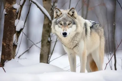 Фото волк Зима снега три животное 3840x2400
