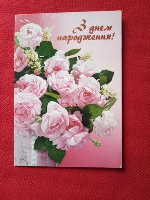 Открытка Русский дизайн \"С Днем Рождения!\", красные розы и ромашки 2, А5 -  ProfitPro