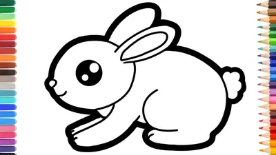Как нарисовать зайца. Простой рисунок кролика для детей.How to draw a hare.  Simple drawing. | Рисунок кролика, Рисунок, Рисовать