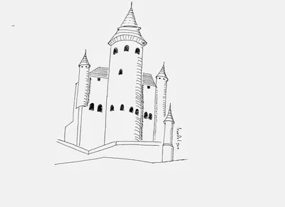Древний замок, рисунок карандашом с …» — создано в Шедевруме
