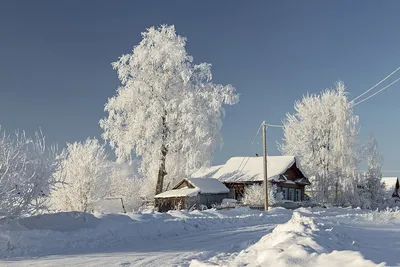 Природа зима деревня (57 фото) - 57 фото