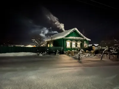 Русская деревня зимой Stock Photo | Adobe Stock