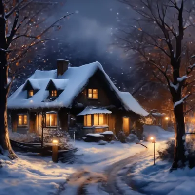 426 Зима в деревне (м)| | FONDU4OK