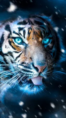 Красивый благородный тигр зимой, …» — создано в Шедевруме