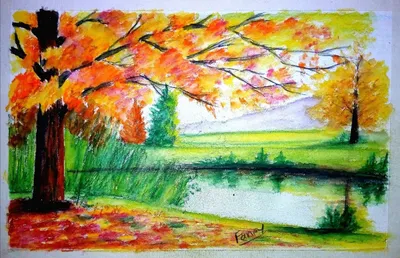 Золотая осень рисунок карандашом - 77 фото