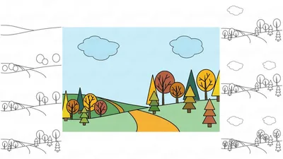 Как нарисовать золотую осень детям карандашами и красками: простые идеи с  фото - Handskill.ru