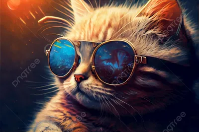 Кошка в очках рисунок - 69 фото