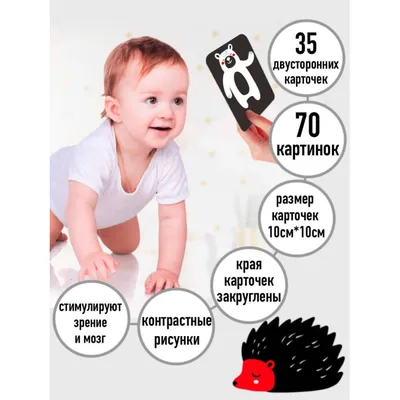 Черно-белые картинки для новорожденных, 0+, 1640256 купить по цене 620 ₽ в  интернет-магазине KazanExpress