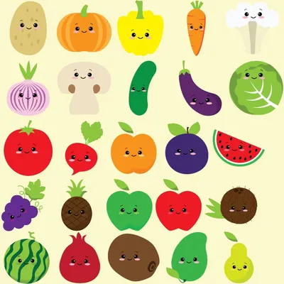 Как нарисовать ФРУКТЫ / Рисуем кавайные фрукты / How to draw FRUITS -  YouTube