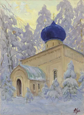 Церковь зимой рисунок - 82 фото