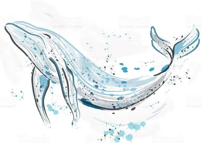 Рисунок на дереве, синие киты, …» — создано в Шедевруме