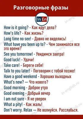 Разговорные фразы на английском | Изучать английский, Уроки письма, Язык