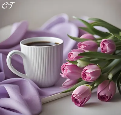 чашка кофе в светло-розовой чашке и весна цветущая ветвь с цветами на белом  фоне. минималистская вертикаль Стоковое Изображение - изображение  насчитывающей расцвет, ширины: 214036589