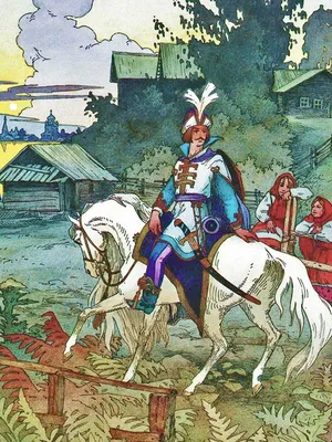 Королевич Елисей - Русская лаковая миниатюра