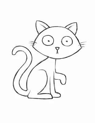 Рисунок кошки для срисовки легкие - 88 фото