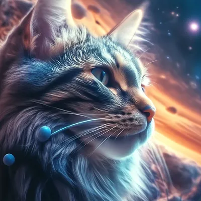 Космос в виде кота, планета в …» — создано в Шедевруме