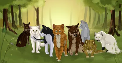 Иллюстрация Коты-Воители в стиле компьютерная графика |
