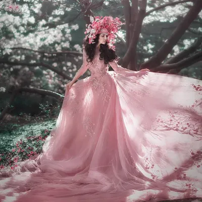 Платье с пыльной розой для фотосессии, кружевное 3D платье с розой, Тюлевое  платье с ручной росписью, очень длинные платья со шлейфом, Вечерние Платья  с цветочным принтом | AliExpress