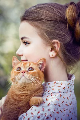 Девушка с котом арт - 57 фото