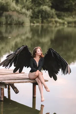 Красивые черные крылья | Black angel wings, Black angels, Flapper dress