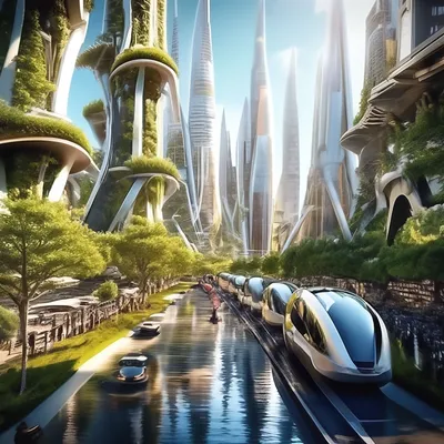 Город будущего, эстетично, красиво, …» — создано в Шедевруме