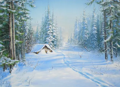 Красивый зимний пейзаж в снежном лесу. Красивые елки в сугробах и  снежинках. Фото со склада на новый год стоковое фото ©subjob 313412882