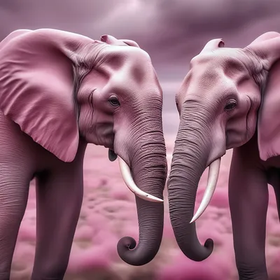 Розовые слоны, реалистично, красиво, …» — создано в Шедевруме