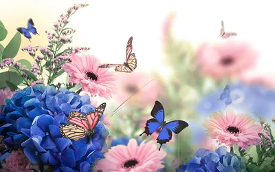 Постер \"Цветы и бабочки\" - купить в интернет-магазине Ink-project с быстрой  доставкой