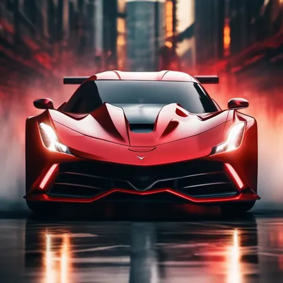 Красная машина, гоночная, в виде …» — создано в Шедевруме