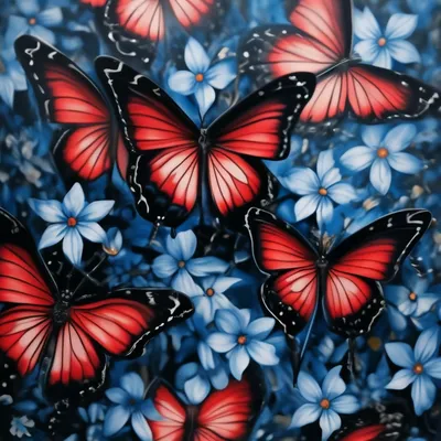 Красные бабочки картинки фотографии