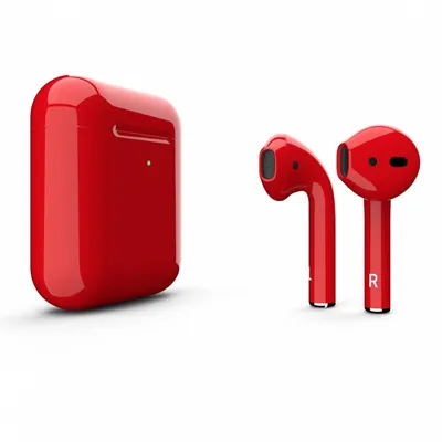 Купить AirPods 2 красные матовые с беспроводным чехлом в Москве. Цена на  беспроводные наушники оригинал, отзывы