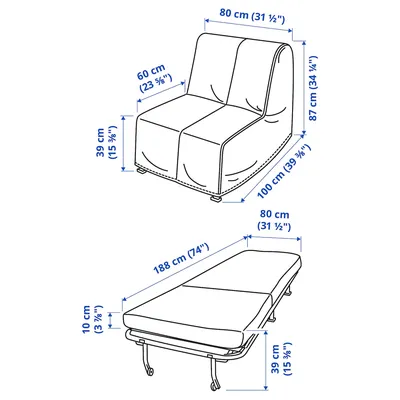 Кресло-кровать «Клёк» (1м)