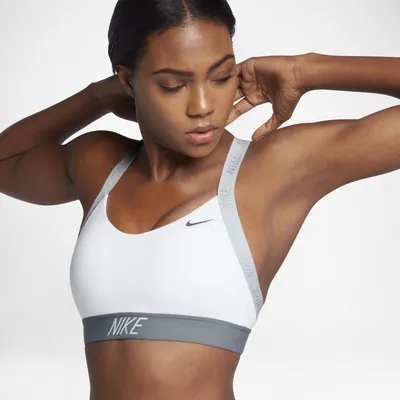 Топ Nike Swoosh Medium-Support Sports WHITE/BLACK/BLACK - купить оригинал в  интернет-магазине FAIR
