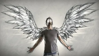 Нарисованные крылья ангела - 65 фото
