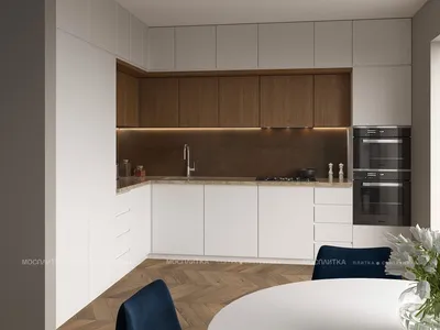 Прямая кухня белый верх серый низ | Небольшая кухня в стиле Лофт-03