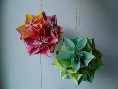Origami kusudama stock photo. Image of origami, rose - 12248298